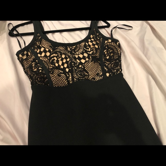 BEBE 2B Black bodycon Dress 8 10 M - Picture 2 of 5